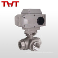 cf8 female thread high platform 3 way ball valve